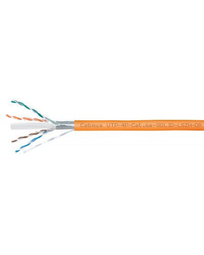 UTP-4P-Cat.6a-SOLID-LSZH-OR (11374c). Кабель «витая пара» (LAN) для структурированных систем связи. CABEUS в Майкопе