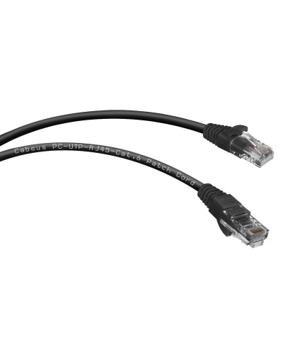PC-UTP-RJ45-Cat.6-0.3m-BK (8661c), чёрный. Патч-корд медный. CABEUS в Майкопе