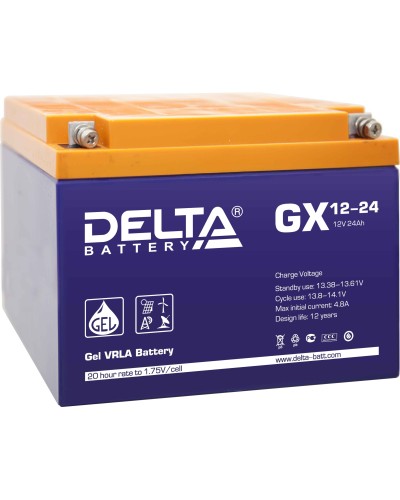 Delta GX 12-24. Аккумулятор герметичный свинцово-кислотный. Delta в Майкопе