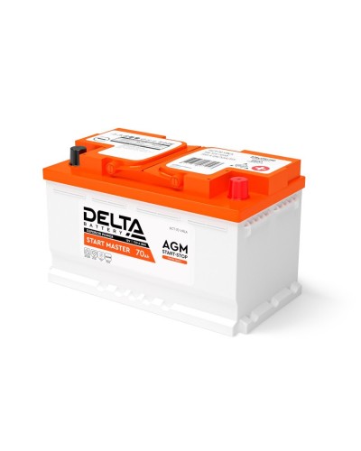 Delta START MASTER AGM 1270 (70 Ah). Аккумулятор автомобильный герметичный свинцово-кислотный. Delta в Майкопе