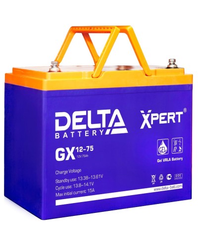 Delta GX 12-75. Аккумулятор герметичный свинцово-кислотный. Delta в Майкопе