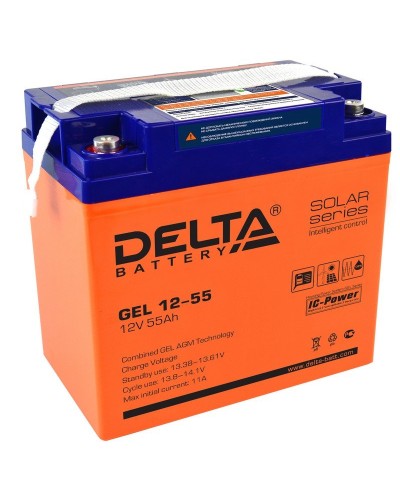 Delta GEL 12-55. Аккумулятор герметичный свинцово-кислотный. Delta в Майкопе