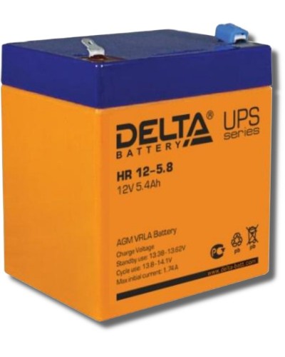 Delta HR 12-5.8. Аккумулятор герметичный свинцово-кислотный. Delta в Майкопе