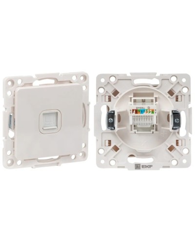 Стокгольм Механизм Розетки RJ-45 1-местной (EYK01-035-10). Механизм Розетки RJ-45 1-местной. EKF в Майкопе