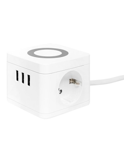 Удлинитель Куб 2 гнезда 3USB 2,4А+зарядное устройство 1,3 метра 1мм2. Удлинитель Куб. EKF в Майкопе