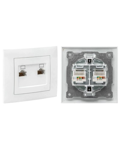 Валенсия розетка комп RJ-45 2-местная (EWK02-035-10). Розетка комп RJ-45 2-местная. EKF в Майкопе