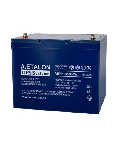 A.ETALON AHRX 12-360W (75). Аккумулятор герметичный свинцово-кислотный. ETALON в Майкопе