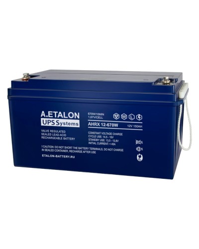 A.ETALON AHRX 12-670W (150). Аккумулятор герметичный свинцово-кислотный. ETALON в Майкопе