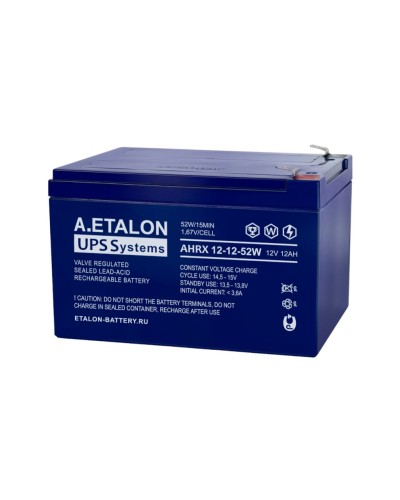 A.ETALON AHRX 12-12-52W. Аккумулятор герметичный свинцово-кислотный. ETALON в Майкопе