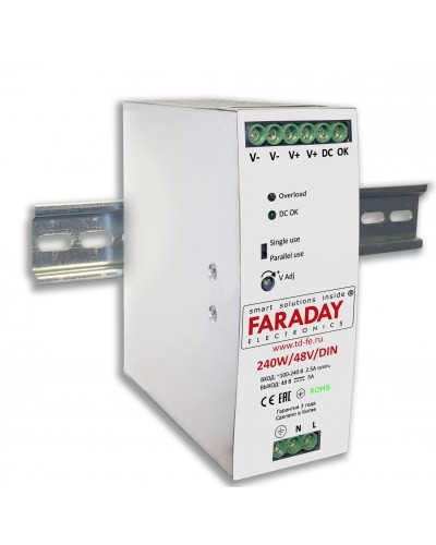 240W/48V/DIN. Блок питания. FARADAY в Майкопе