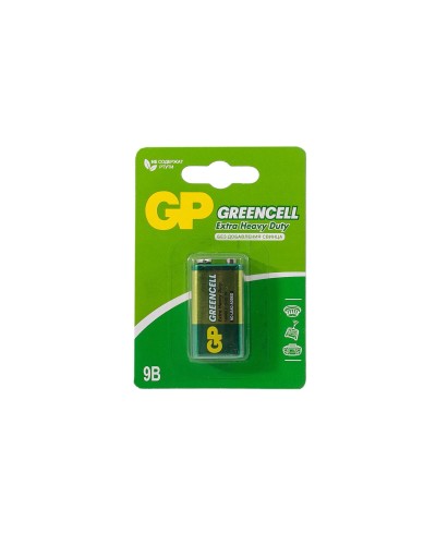 GP GreenCell 9V Крона (GP 1604GLF-2CR1), БЛИСТЕР. Солевая батарейка. GP Batteries в Майкопе