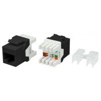 KJ8-8P8C-C6A-180-BK. Вставка Keystone Jack RJ-45. Hyperline