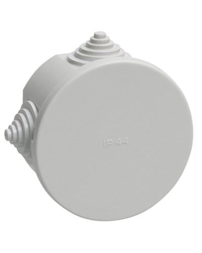 Коробка распаячная КМ41237 D75х40 открытой проводки IP44 4 гермоввода серая (UKO11-075-040-000-K41-44). Коробка распаячная безгалогенная (HF). IEK в Майкопе