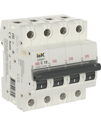 M10N 4P C 16А 10кА ARMAT (AR-M10N-4-C016). Автоматический выключатель. IEK в Майкопе