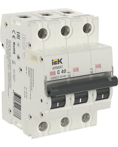 M10N 3P C 40А 10кА ARMAT (AR-M10N-3-C040). Автоматический выключатель. IEK в Майкопе