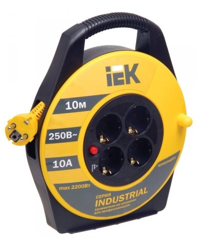 УК10 4 места, 10м (WKP15-16-04-10). Удлинитель на катушке Industrial. IEK в Майкопе