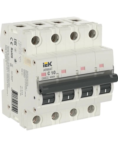 M06N 4P C 10А 6кА ARMAT (AR-M06N-4-C010). Автоматический выключатель. IEK в Майкопе