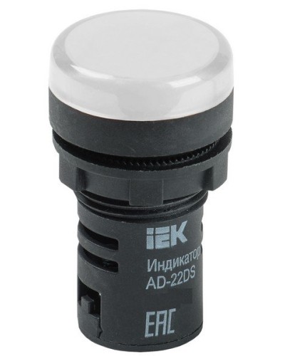 Лампа AD22DS (LED) матрица D22 мм 24В AC/DC белый (BLS10-ADDS-024-K01). Светосигнальный индикатор. IEK в Майкопе