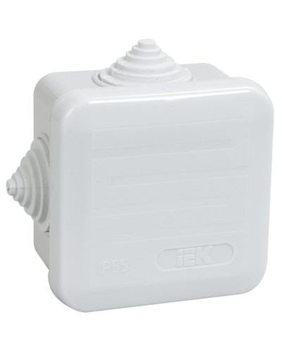 Коробка распаячная КМ41236 70х70х40 открытой проводки IP44 4 гермоввода серая (UKOZ11-070-070-040-K41-44). Коробка распаячная безгалогенная (HF) с защелкивающейся крышкой. IEK в Майкопе