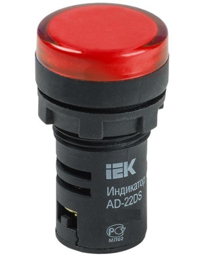 Лампа AD22DS (LED) матрица D22мм красный 24В AC/DC (BLS10-ADDS-024-K04). Светосигнальный индикатор. IEK в Майкопе