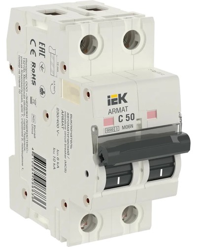 M06N 2P C 50А 6кА ARMAT (AR-M06N-2-C050). Автоматический выключатель. IEK в Майкопе