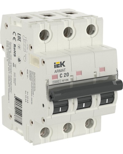 M10N 3P C 20А 10кА ARMAT (AR-M10N-3-C020). Автоматический выключатель. IEK в Майкопе