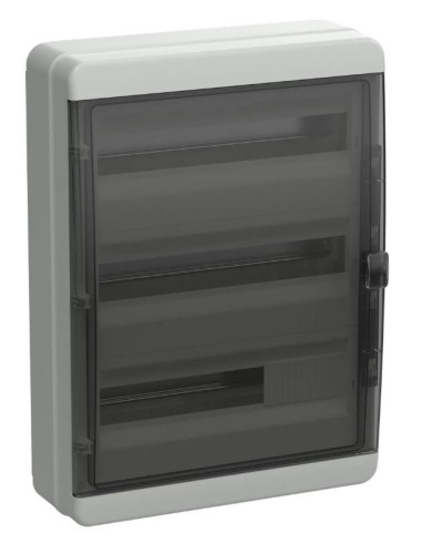 Корпус пластиковый КМПн-54 IP65 TEKFOR (TF5-KP72-N-54-65-K03-K02). Корпус модульный пластиковый черная прозрачная дверь. IEK в Майкопе