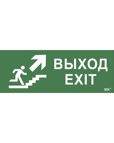 Самоклеящаяся этикетка Выход/лестница вверх/фигура (LPC10-1-24-09-VLVVF). Самоклеящаяся этикетка 240х90 мм. IEK в Майкопе
