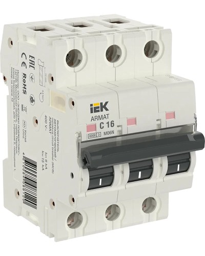 M06N 3P C 16А 6кА ARMAT (AR-M06N-3-C016). Автоматический выключатель. IEK в Майкопе