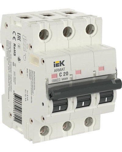 M06N 3P C 20А 6кА ARMAT (AR-M06N-3-C020). Автоматический выключатель. IEK в Майкопе