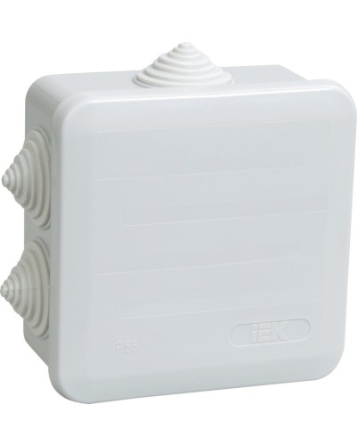Коробка распаячная КМ41255 100х100х50 открытой проводки IP44 6 гермовводов серая (UKOZ11-100-100-050-K41-44). Коробка распаячная безгалогенная (HF) с защелкивающейся крышкой. IEK в Майкопе