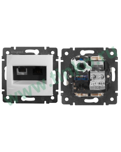 Розетка Valena 2xRJ11+RJ45 Cat.6, белый (770080). Розетка. LegranD в Майкопе