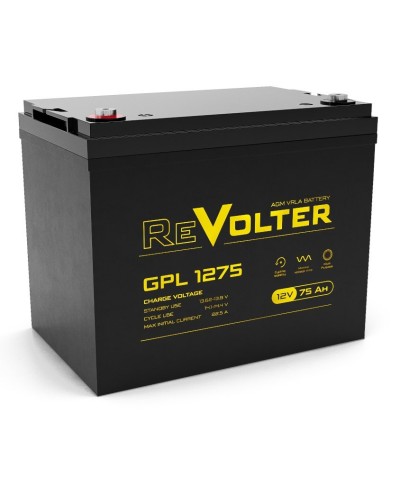 Revolter GPL 1275. Аккумулятор автомобильный герметичный свинцово-кислотный. Revolter в Майкопе