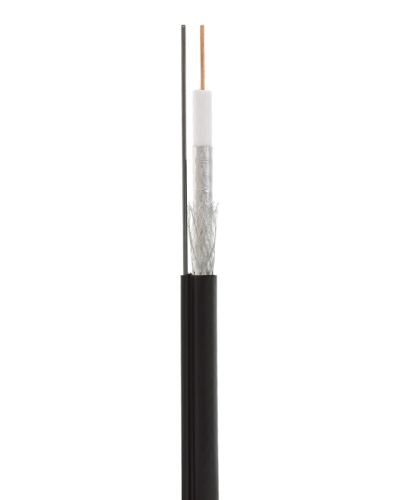 RG-11U, 75 Ом, CCS/Al/Al 83% + ТРОС*1 (бухта 305 м), черный OUTDOOR (01-3021). Кабель коаксиальный радиочастотный. Rexant в Майкопе