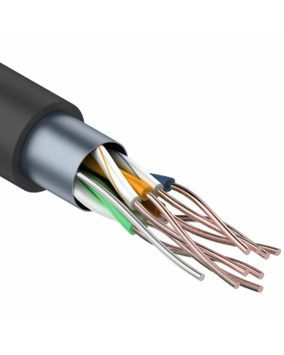 F/UTP, CAT 5e, PE, 4PR, 24AWG, OUTDOOR, SOLID, черный, 305м REXANT (01-0146-1). Кабель «витая пара» (LAN) для структурированных систем связи. Rexant в Майкопе
