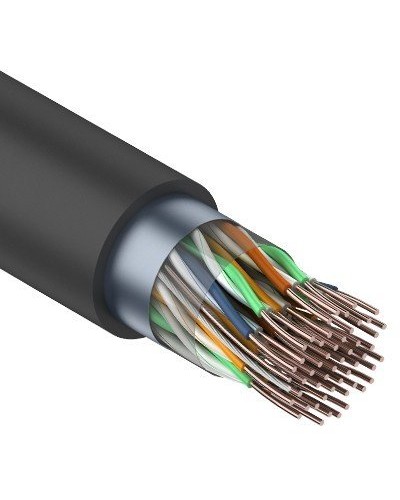 F/UTP, CAT 5, PE, 25PR, 24AWG, OUTDOOR, SOLID, черный, 305м, REXANT (01-1203). Кабель «витая пара» (LAN) для структурированных систем связи. Rexant в Майкопе