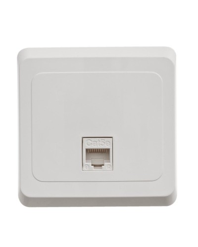 Этюд розетка RJ45, кат. 5Е, 1-местная, в сборе, скрытой установки, белый (KOMC-001B). Розетка компьютерная. Systeme Electric в Майкопе