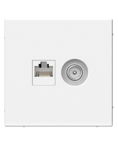 ArtGallery розетка двойная RJ45+TV, кат. 5Е, скрытой установки, механизм, белый (GAL000189). Розетка компьютерная + TV. Systeme Electric в Майкопе