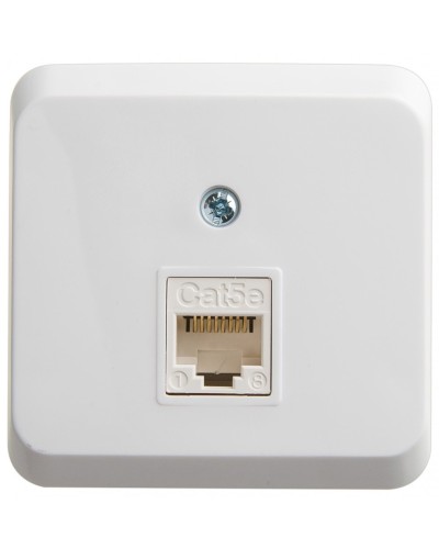 Этюд розетка RJ45 1-местная, кат. 5Е, открытой установки, белый (KOMA-001B). Розетка компьютерная. Systeme Electric в Майкопе