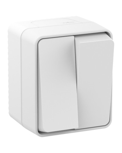 AtlasDesign PROFI54 выключатель 2-клавишный, открытой установки, белый (ATN540151). Выключатель. Systeme Electric в Майкопе