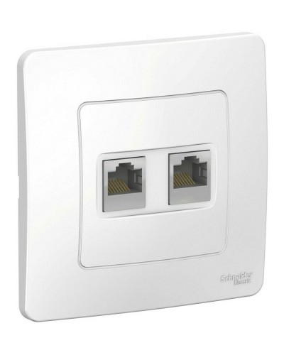 BLANCA розетка RJ45, 2-местная, кат. 5Е, скрытой установки, белый (BLNIS045451). Розетка компьютерная. Systeme Electric в Майкопе