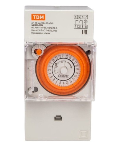 АР-30мин/24ч-16А-DIN (3 модуля) TDM (SQ1503-0006). Аналоговое суточное реле. TDM ЕLECTRIC в Майкопе