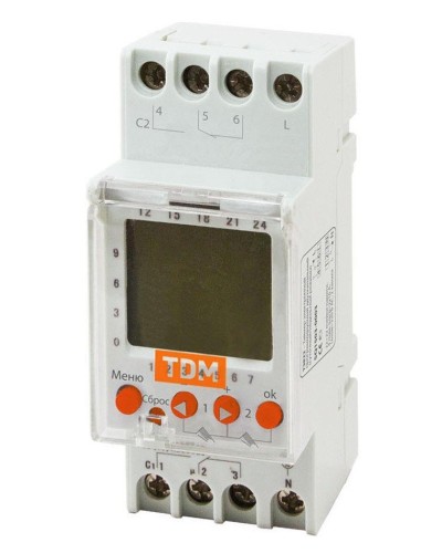 ТЭ822-2кан-1мин/7дн-44on/off-2х16А-DIN TDM (SQ1503-0003). Таймер электронный. TDM ЕLECTRIC в Майкопе