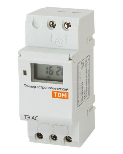 ТЭ-АС-1мин/24ч-8on/off-16А-DIN (астрономический) TDM (SQ1503-0023). Таймер электронный. TDM ЕLECTRIC в Майкопе