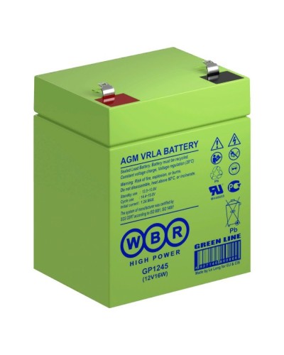 WBR GP1245 (12V16W). Аккумулятор герметичный свинцово-кислотный. WBR в Майкопе