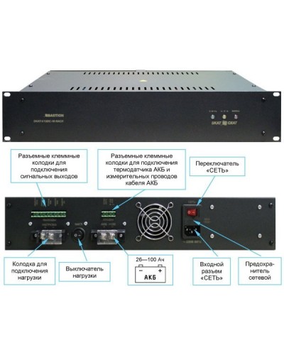 SKAT -V.12DC-18 RACK (СКАТ ИБП-12/18-RACK) (2145). Источник вторичного электропитания резервированный. Бастион в Майкопе