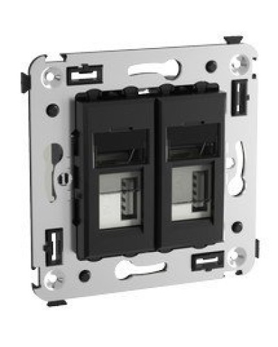 Розетка USB в стену Avanti черный квадрат (4402543). Розетка USB. ДКС в Майкопе