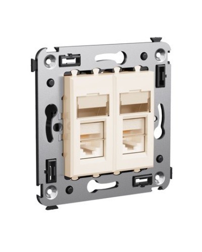 Розетка RJ-45 Avanti в стену двойная экранированная ванильная дымка (4405364). Розетка. ДКС в Майкопе