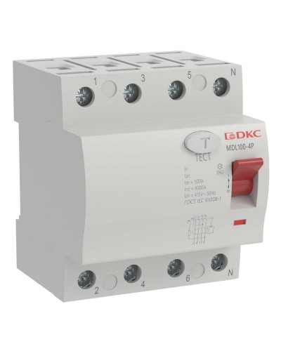 YON MAX MDL100 ВДТ, 4P, 30mA, 40A, АС (MDL100-4P2-40-AC). Автоматический выключатель дифференциальный (УЗО). ДКС в Майкопе