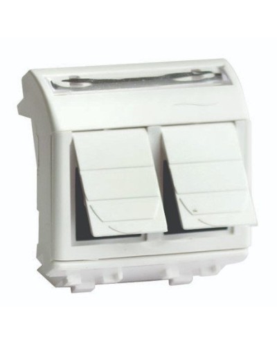 Розетка RJ-45 Brava 2 модуля слоновая кость (75459S): Розетка компьютерная с двумя разъёмами в Майкопе